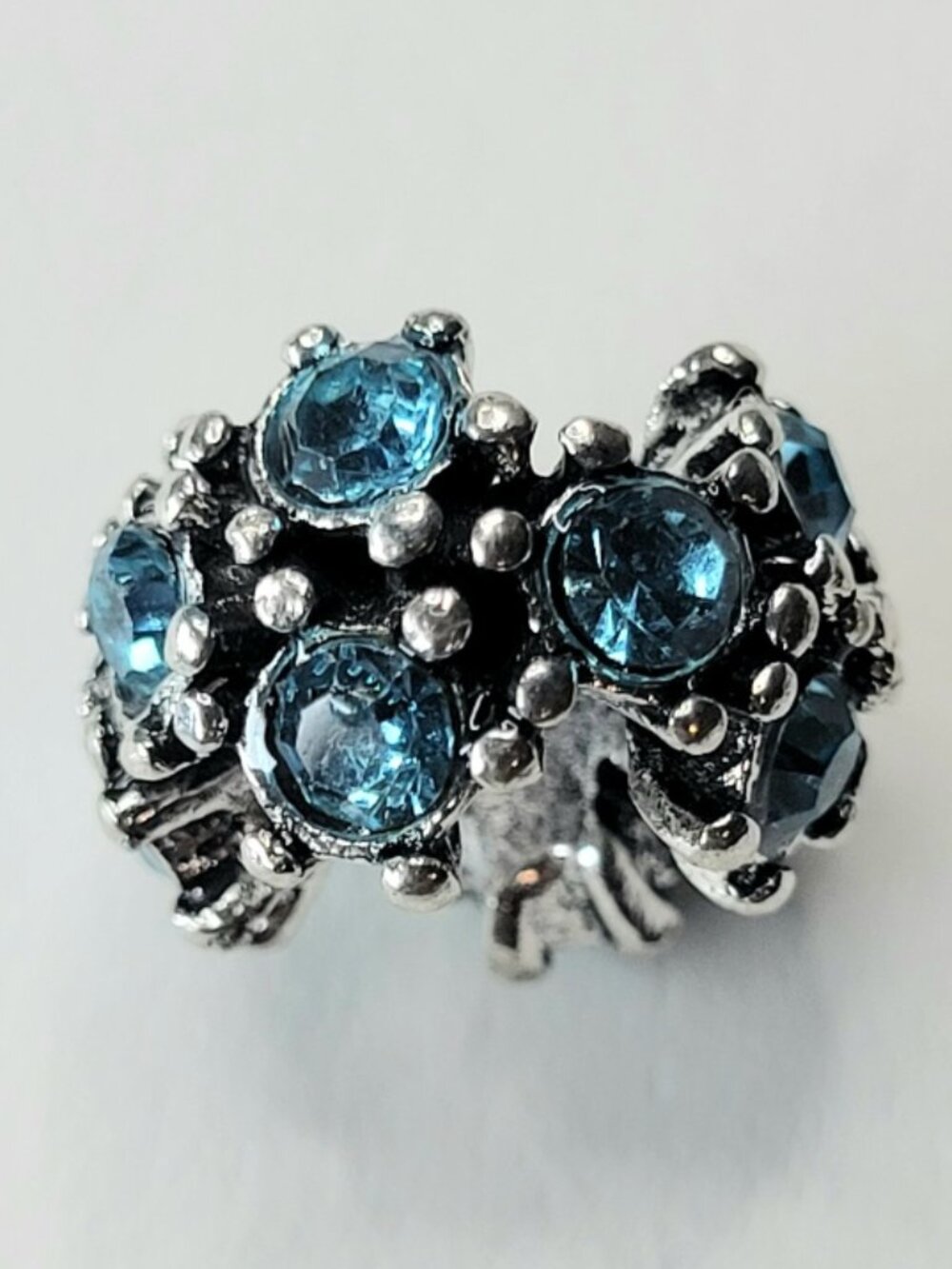 New Stunning For Pandora Bracelet Charm Bead Large Blue Rhinestone Starburst - Picture 3 of 6